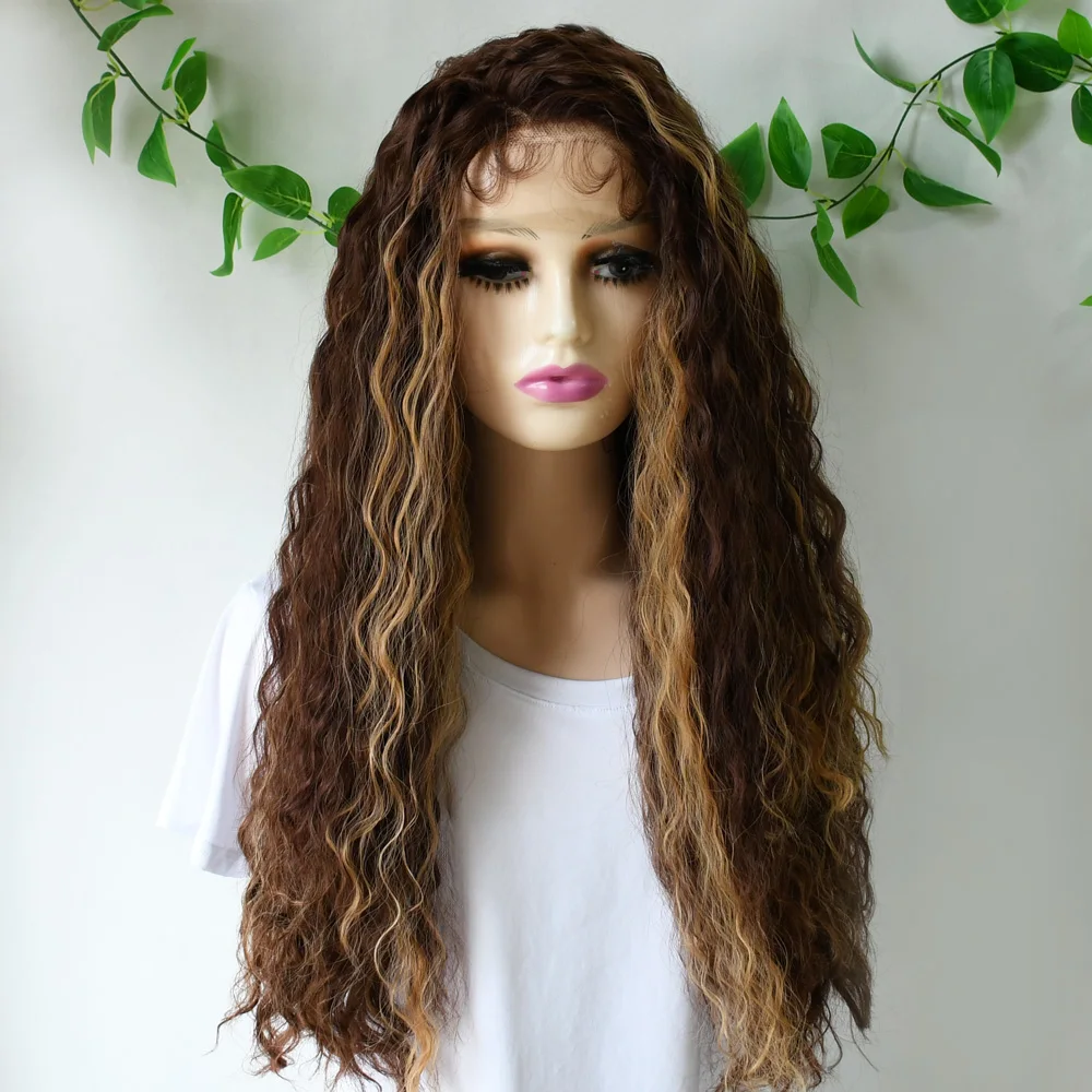تسليط الضوء على شقراء الدانتيل الجبهة موجة عميقة للنساء 30 بوصة لينة متموجة تأثيري الباروكات عالية الكثافة الدانتيل الاصطناعية الدانتيل أمامي peluca