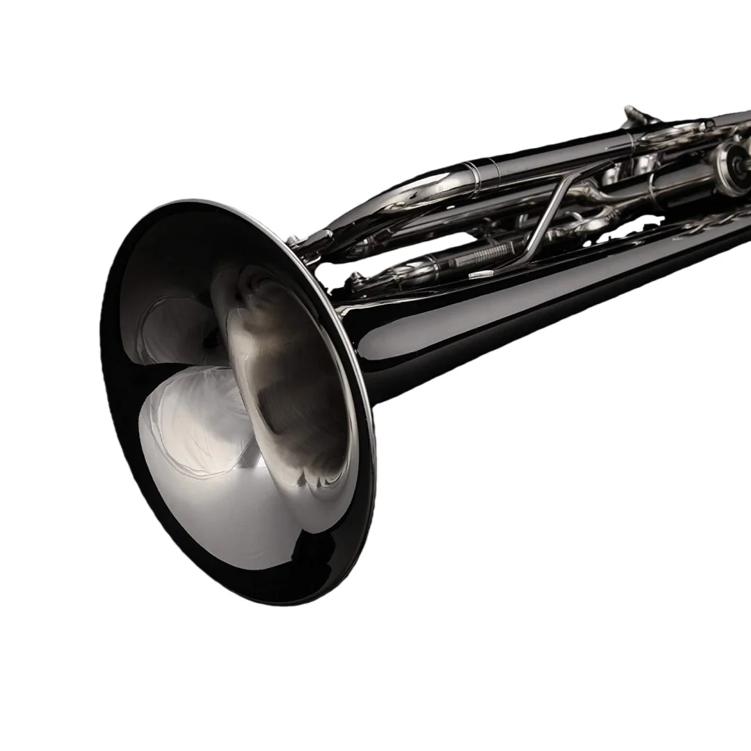 Nickel Plated Bb Trumpet Universal Instrument for Beginners Exam & Performance High Quality Durable Easy to Operate