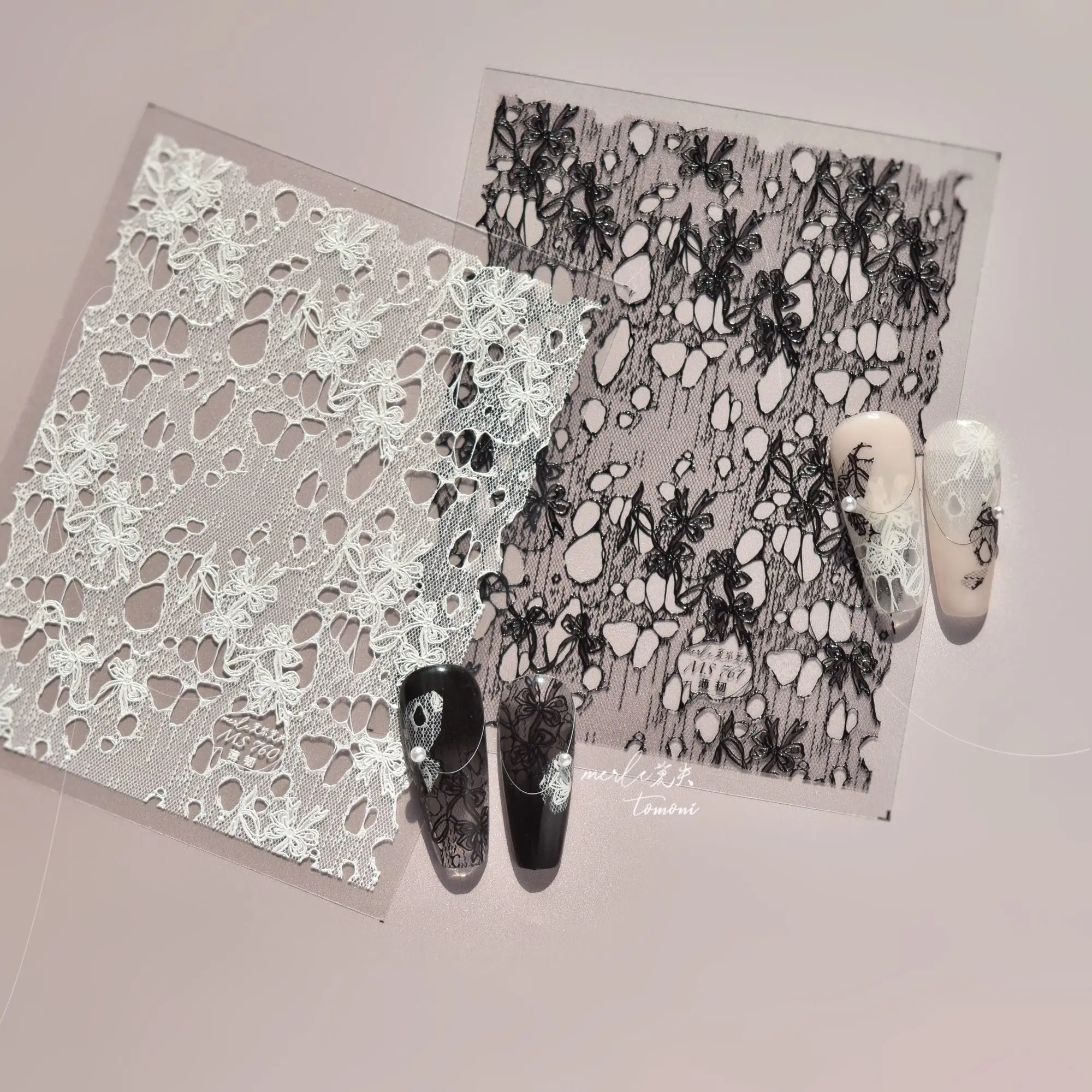 3D Lace Flower Silicone Mold Hollow out Ultra-Thin Relief Clear DIY Nail Art Manicure Mold for Creative Nail Design