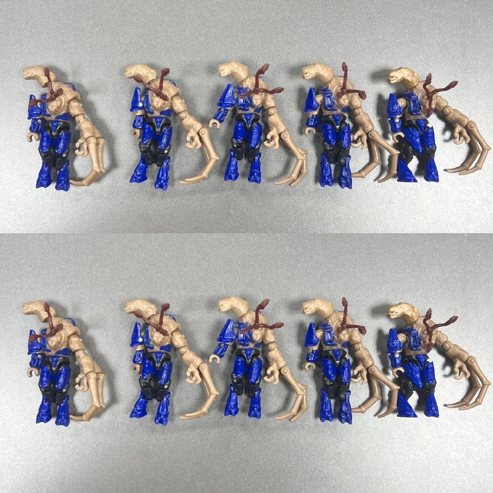 10Pcs Mega Construx Haloes 2 Flood Combat Form Covenant Elite (Dark Blue)