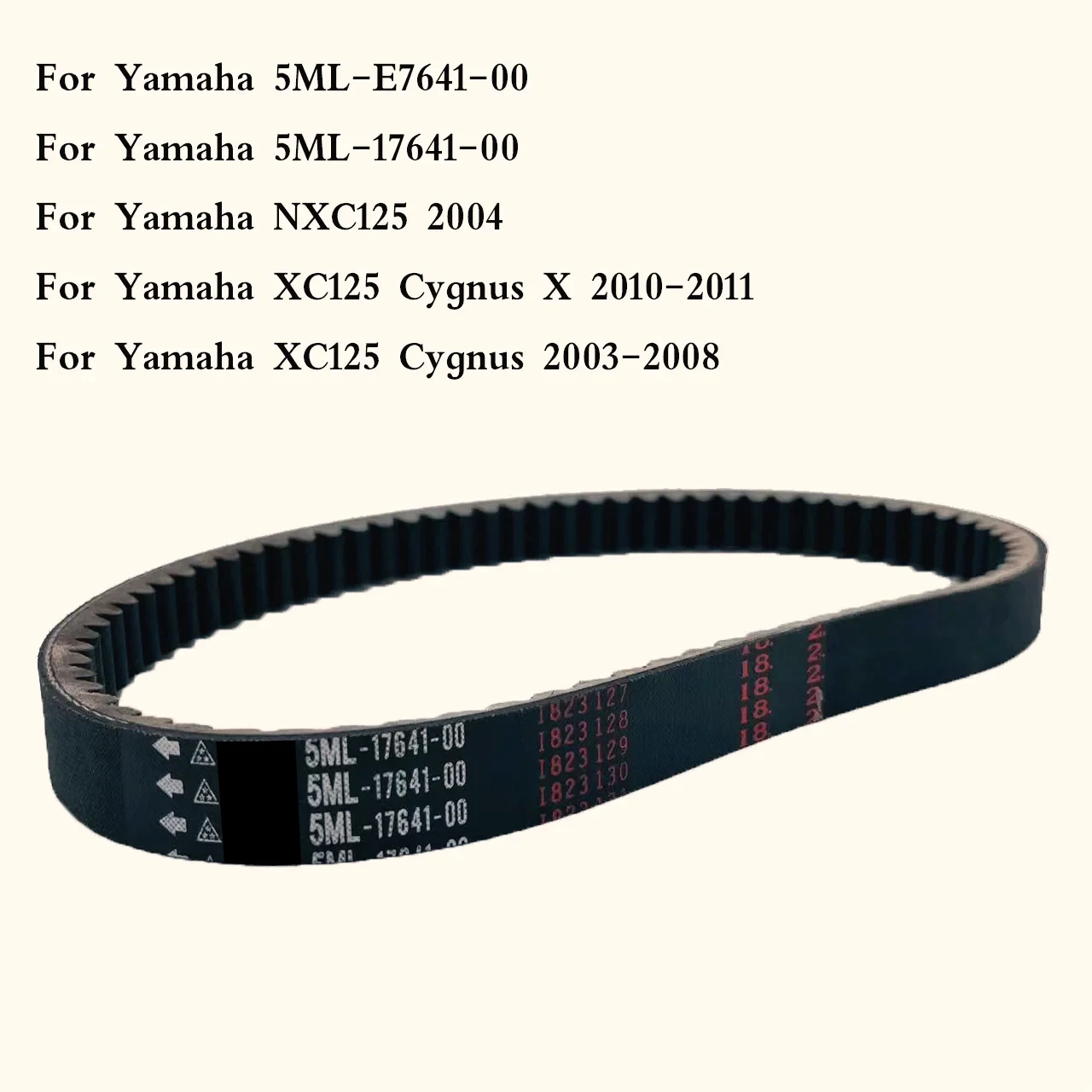 

Ремень приводной для Yamaha XC125 Cygnus 2003-2008 XC 125 Cygnus X 2010-2011 NXC125 2004, ремень сцепления передачи 5ML-E7641-00 5ML1764100