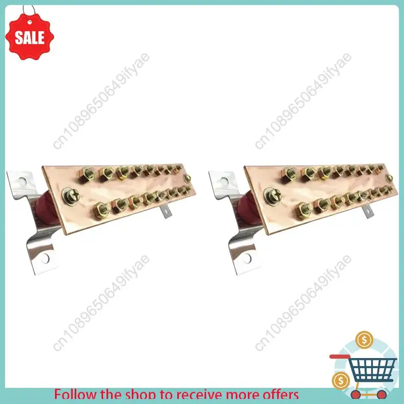 

Y67A-2Pcs 5X50x300mm Tinned Copper Grounding Busbar Equipotential Battery Link Bar Ground Bus