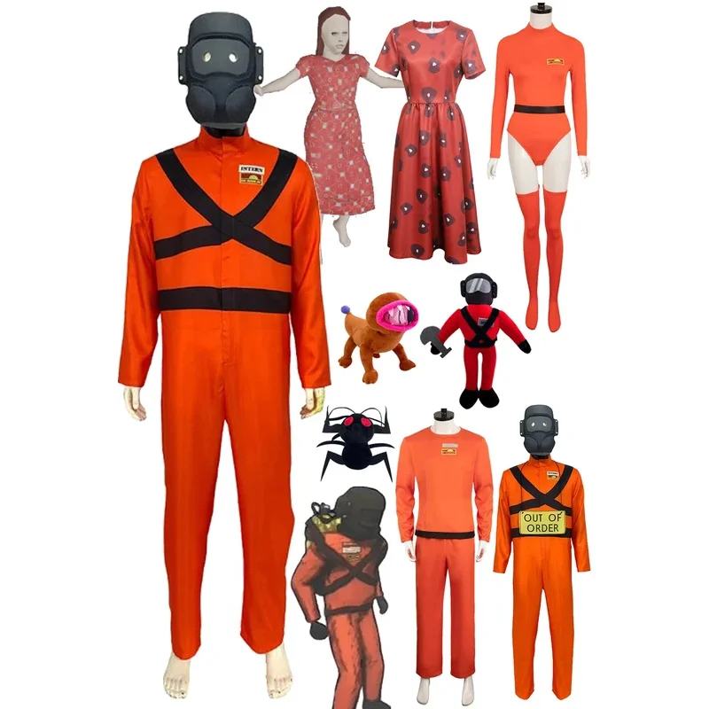 

Kids Adult Terror Game Lethal Company Cosplay Boss Intern Helmet Protective Costume Doll Halloween Carnival Suit For Women Men