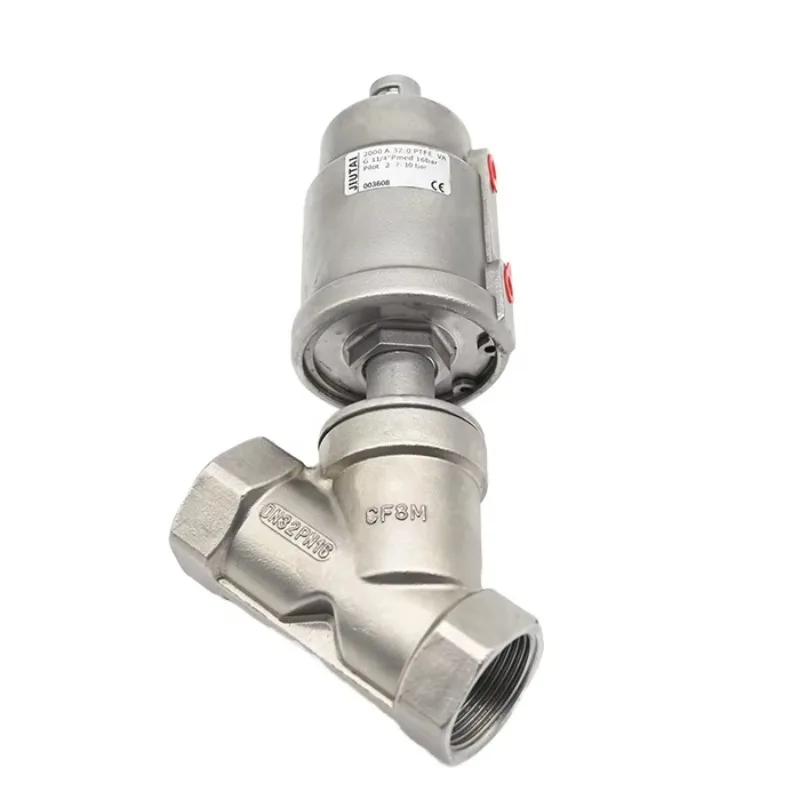 

Высокое давление DN50, 16 бар, ход 80 мм, 2-ходовой Y-образный привод из нержавеющей стали, пневматический резьбовой угловой седельный клапан