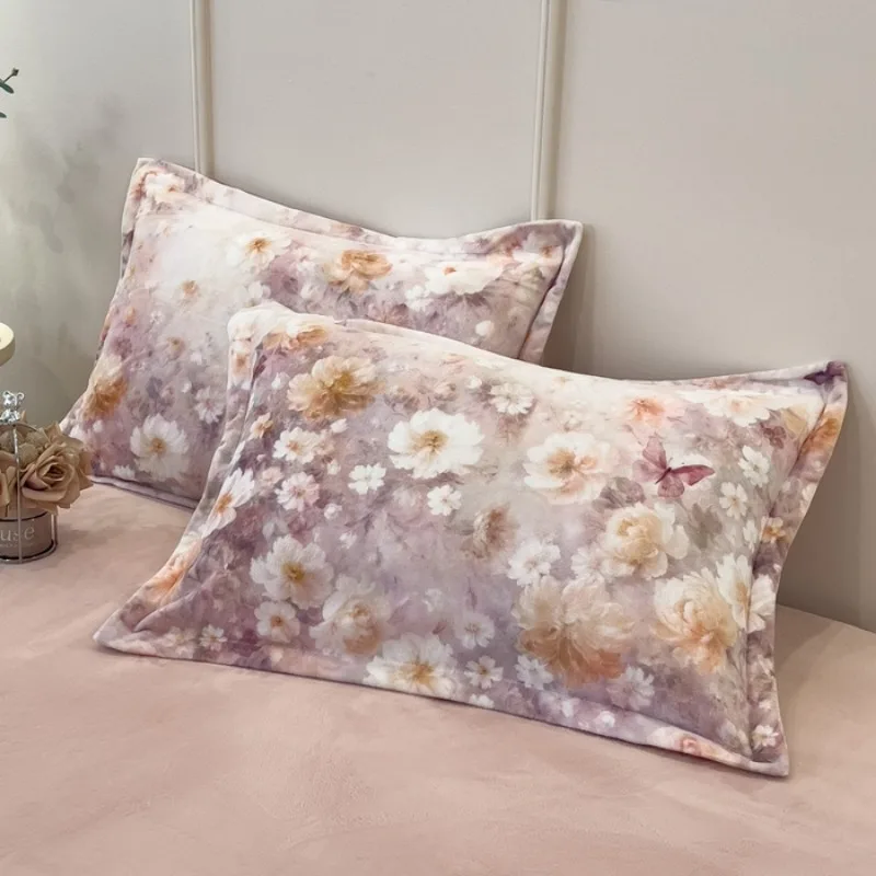 

2025 new digital wind printing thickened thermal single pillowcase 48cmX74cm pair of pillowcases, no sheets