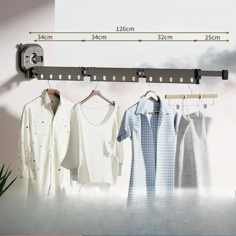 

No Drill Suction Cup Folding Clothes Hanger - Space Saving Drying Rack for Balcony, Bathroom & Travel, Strong Adhesion on Smooth