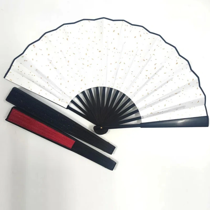 Chinese Style Folding Kung Fu Fan China Red Fitness Martial Arts Tai Chi Ring Fan Bamboo Ribs Student Performance Dance Hand Fan