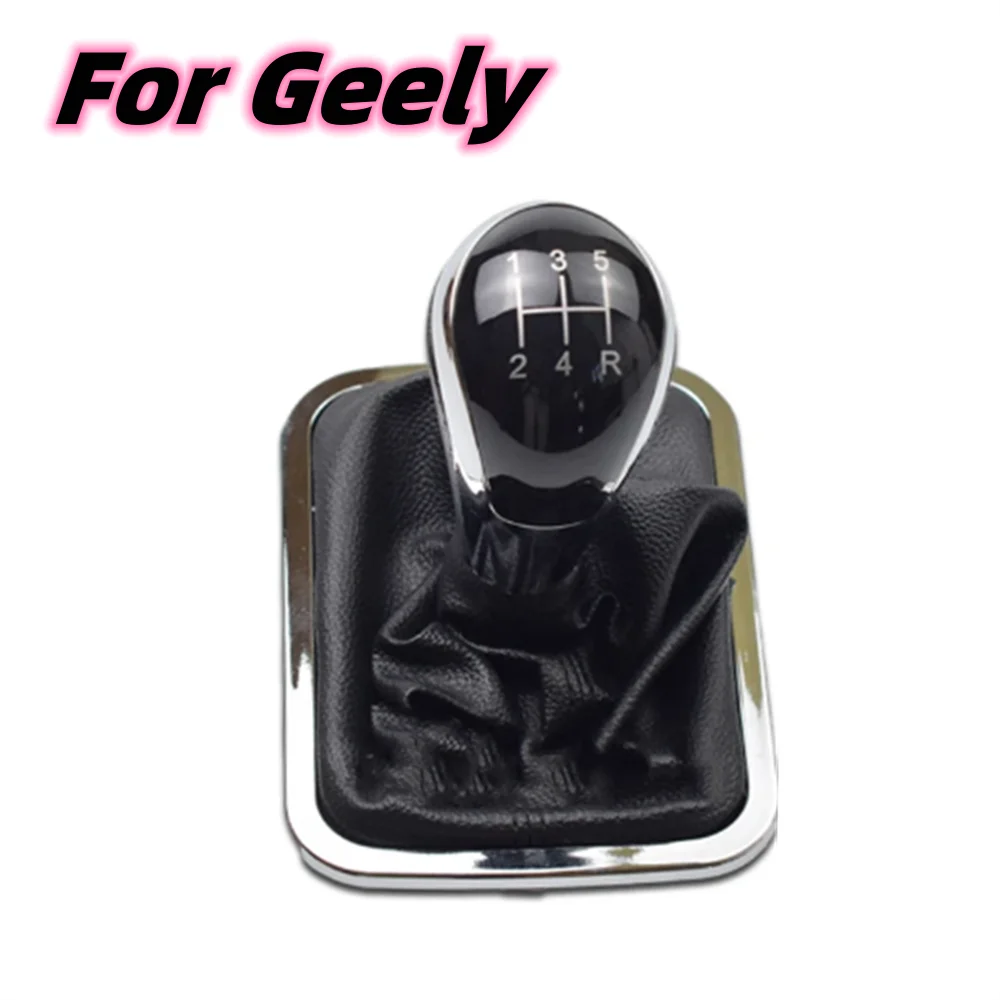 Manual Leather Shift Gear Knob Lever Gaitor Boot Cover For Geely Emgrand 7 EC7 EC715 EC718 E7 7-RV EC7-RV EC-HB Car Accessories