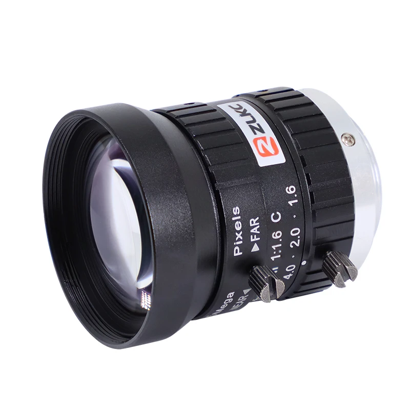 ZLKC 5.0Megapixel Machine Vision Lens 5mm 1/1.7'' Manual Iris F1.6 FA Industrial Camera C Mount Low Distortion 5MP Surveillance