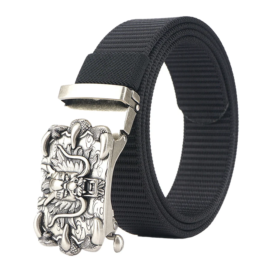 

Toothless Buckle Belt Male Waistband Men's Vintage Belt Width:3.4cm Mens Nylon Leather Belt Length:120cm Black\Blue\Beige