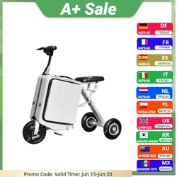 Folding Mobility Scooter Portable Family For Adults With Child Seat Luggage Scooter Electric 300W Electric Tricycle For 2 Person
