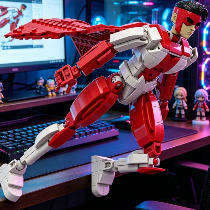 Invincible Superhero Action Figure Assembly Multi-Jointed Boy Toys Desk Ornament Collectible Model Gifts for Kids and Adult