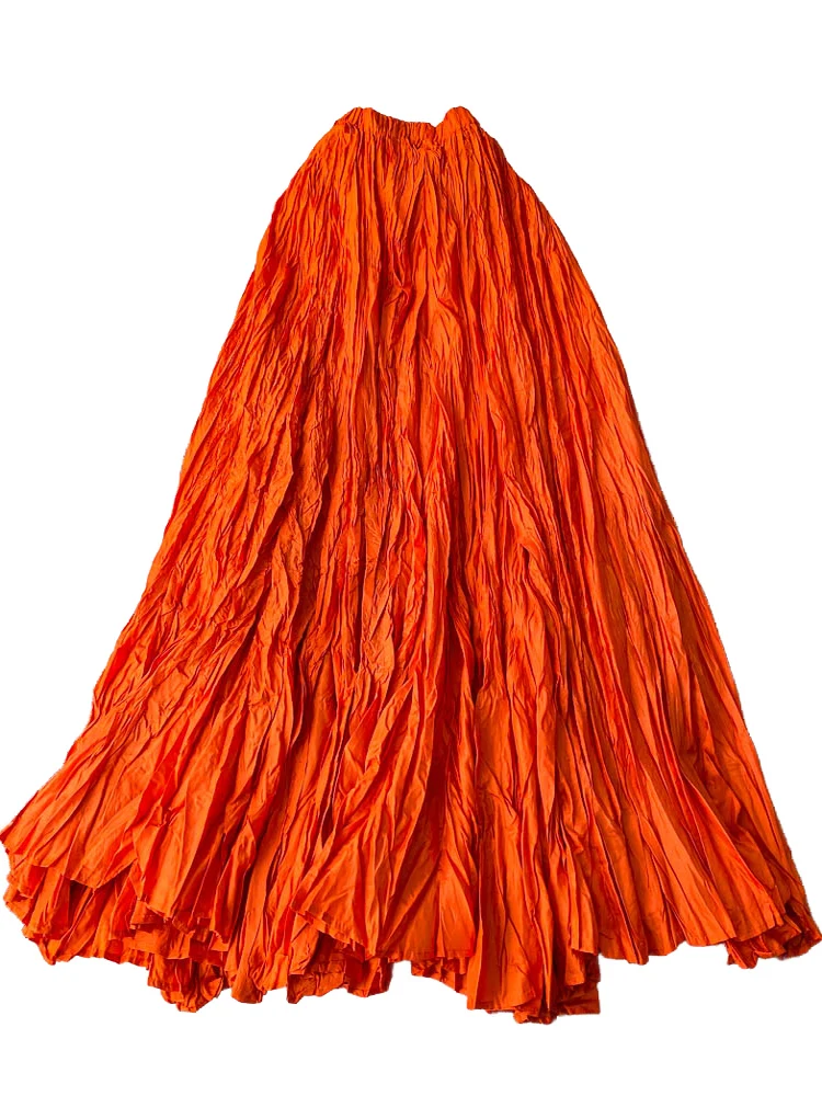 

High Waist Asymmetrical Pleated Women's Skirt Summer 2025 New Sle Versatile Meat Concealing Slimming Long A-Line Skirt