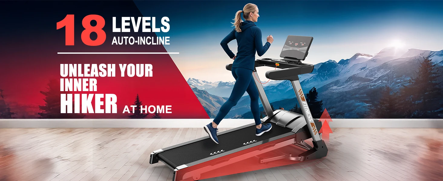 Klappbares Laufband | 18 Stufen automatische Neigung | 18 km/h Höchstgeschwindigkeit | 4,5 PS Motor | Laufband mit 150 kg Tragfähigkeit für Heimfitness – Detail 4