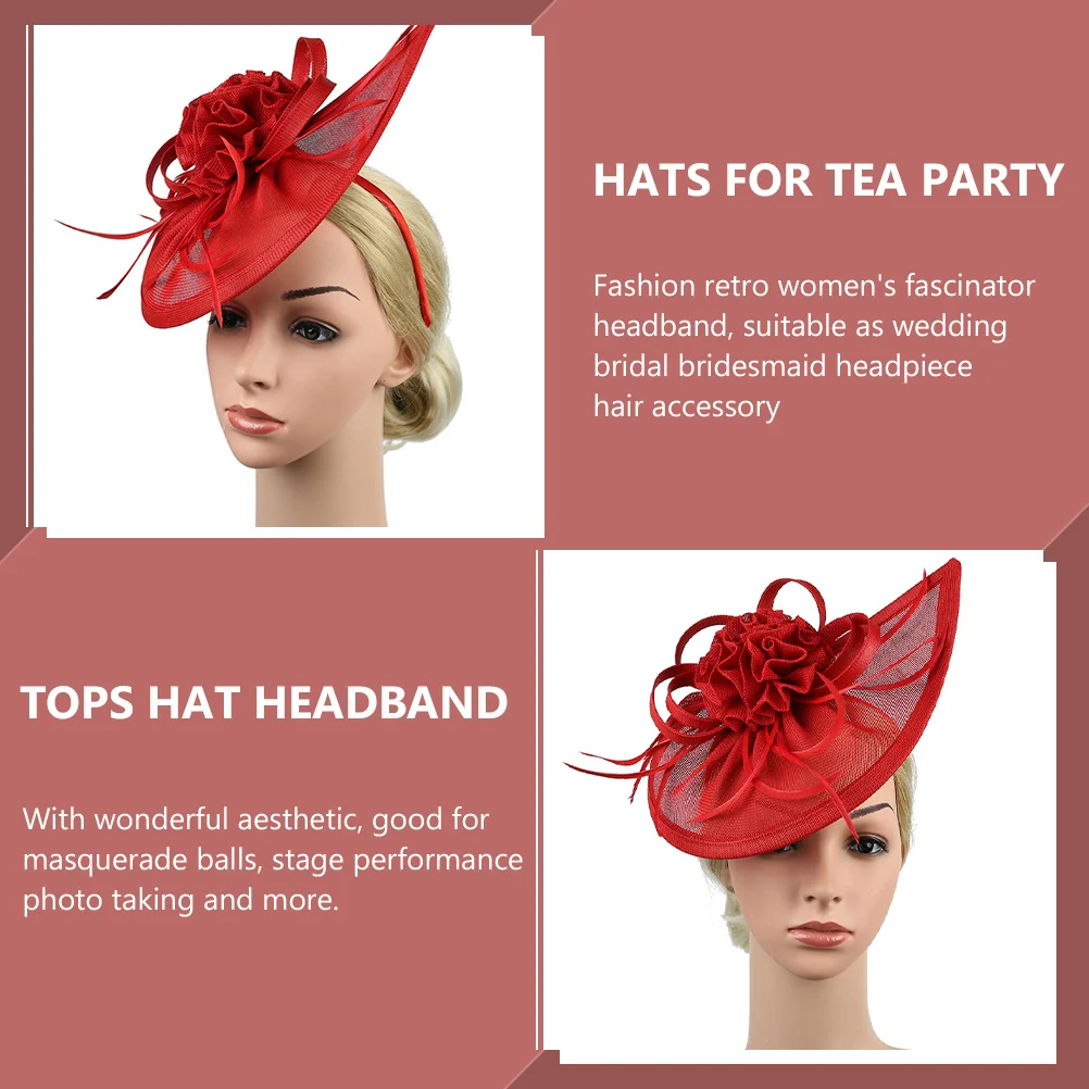 

1pcs Retro Net Tulle Fascinator Headband Women Wedding Bridal Hair Accessory Masquerade Party Decor Tops Hat Headwear