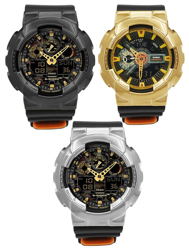GA-110 طقم عصري الفولاذ المقاوم للصدأ حزام ل كاسيو G-SHOCK GA 110 GA-120 GA-100 الرجال تعديل حزام الساعات سوار إكسسوارات