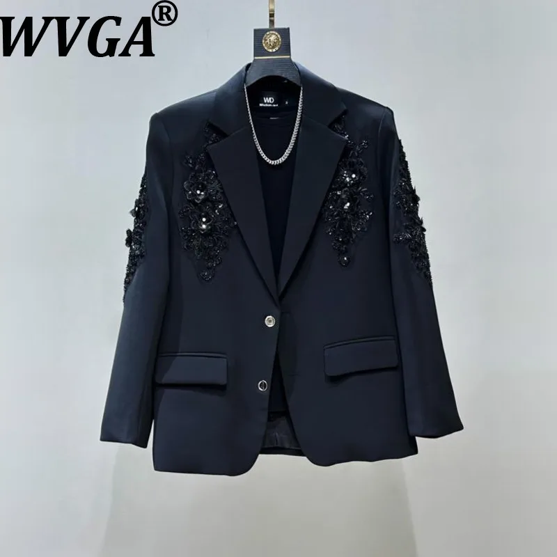 เสื้อเบลเซอร์ผู้ชายสไตล์ลำลอง รุ่นใหม่ ฤดูใบไม้ผลิ/ฤดูใบไม้ร่วง แต่งเลื่อมปักลาย ดีไซน์ทันสมัย พร้อมแผ่นเสริมไหล่ รุ่น Y2K รหัสสินค้า W13567