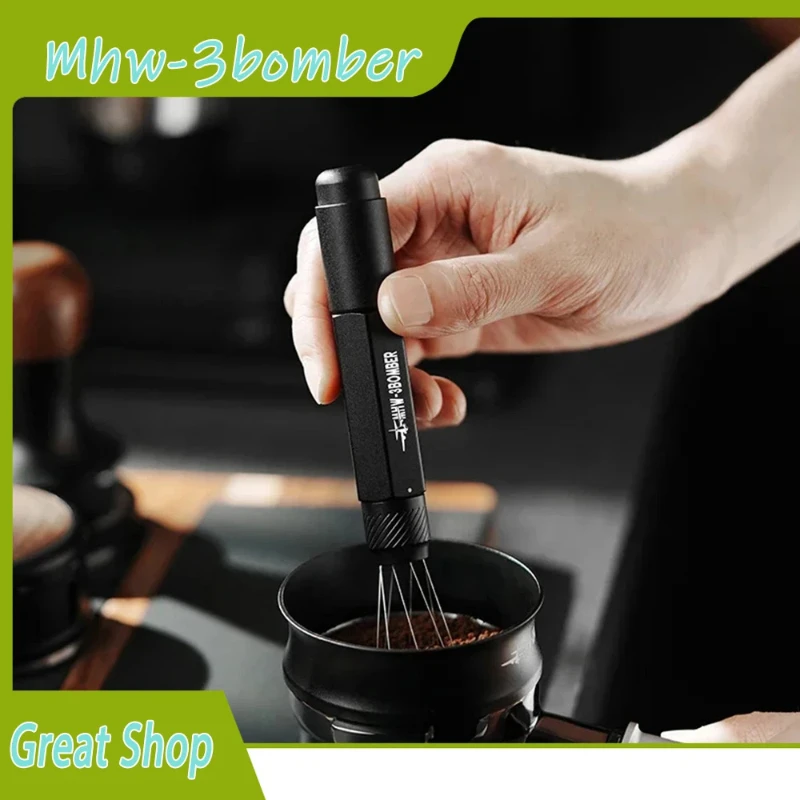 

In Stock Mhw-3bomber New Upgraded Wdt Tool Espresso Distribution Tool Adjustable Range Coffee Needle Stirrer Barista Tool