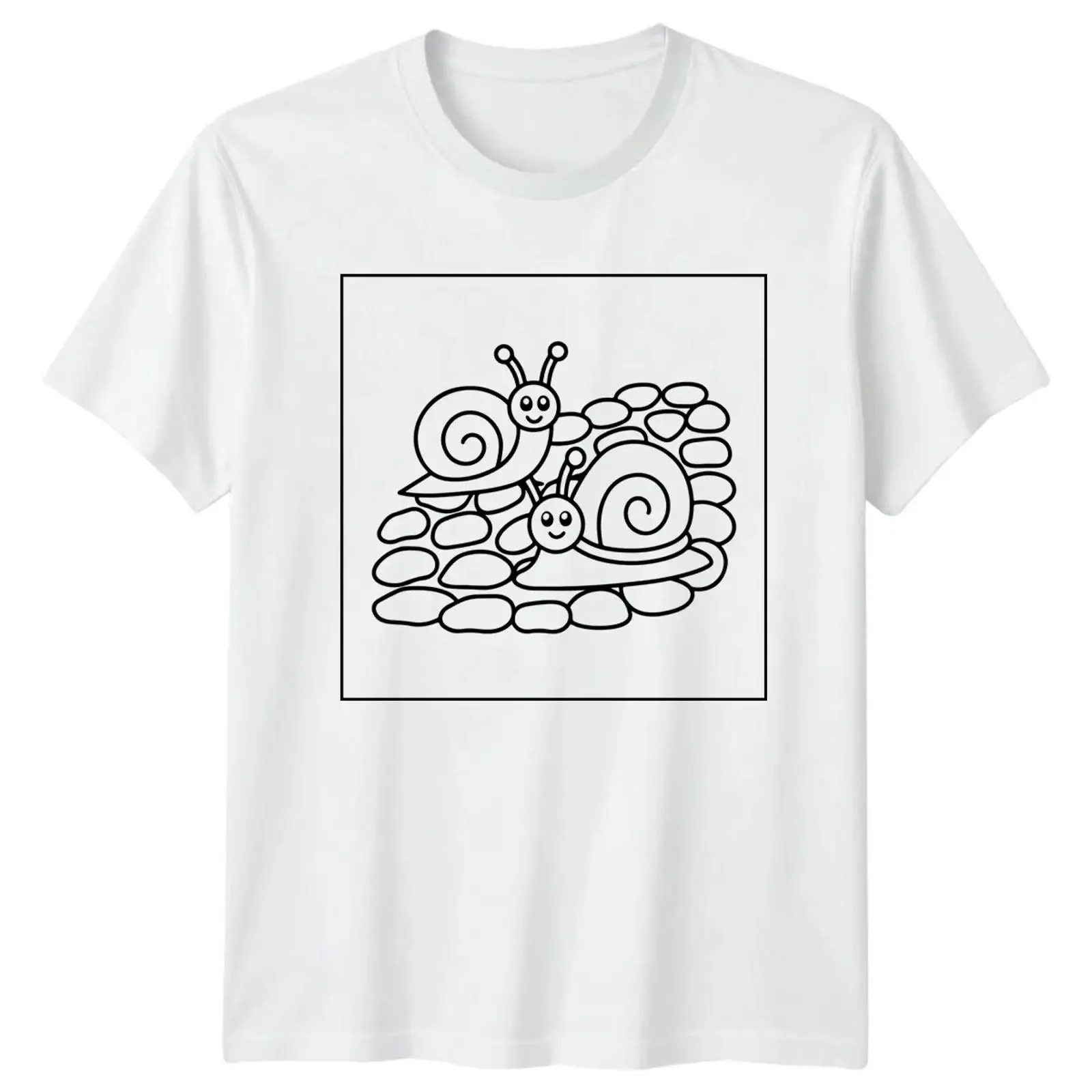 Süßes Schnecken Garten Grafik Herren T Shirt Damen Oberteil vintage Washed graphic Top For Everyday Wear streetwear Stylish