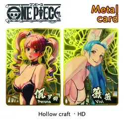 One Piece Metal Card Msr-Series Anime Characters Boa-Hancock Nami Nefertari D-Vivi Collection Card Oil Pattern Birthday Gift