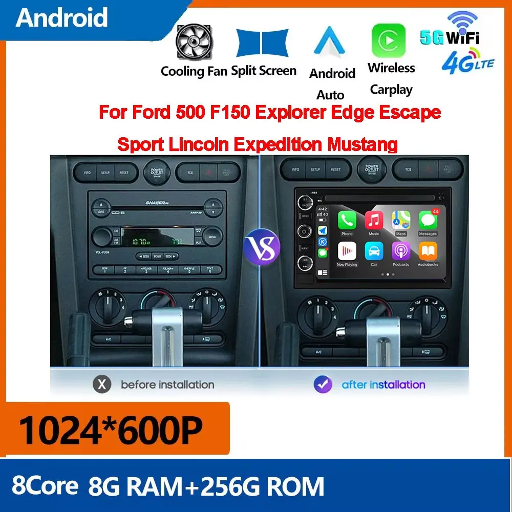 لفورد 500 F150 اكسبلورر إيدج إسكيب سبورت لينكولن إكسبيديشن موستانج سيارة لاسلكية Carplay أندرويد السيارات لتحديد المواقع مشغل وسائط متعددة