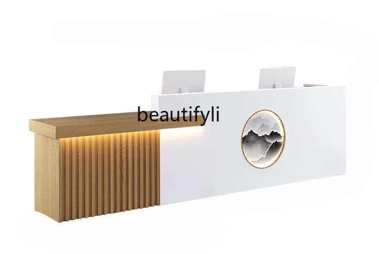 Company Reception Desk New Chinese Cashier Clothing Store Pavilion of Regimen Tea House Restaurant Bar Counter