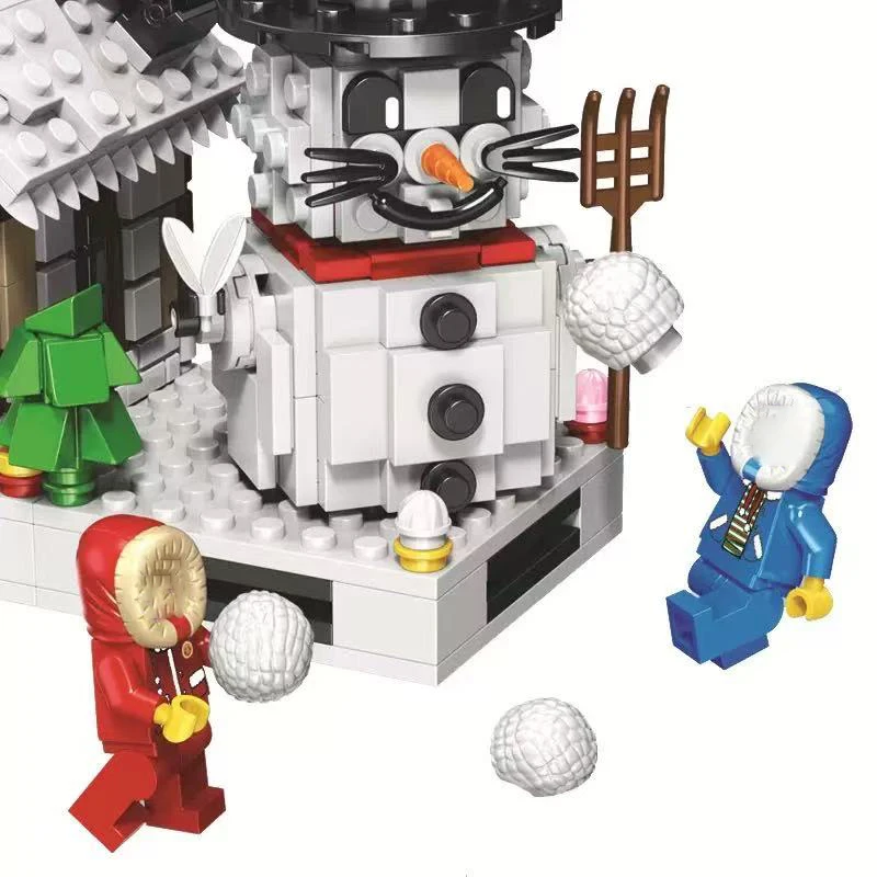 عيد الميلاد 511 قطعة مجموعة ألعاب مكعبات البناء ، DIY بناء نموذج منزل سانتا كلوز الحلي ، هدية عيد الأطفال #4