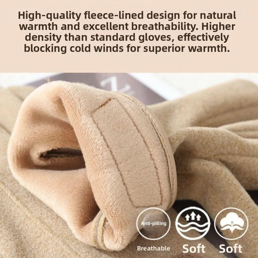 جديد زائد المخملية الرجال قفازات الشتاء يندبروف قفازات دافئة في الهواء الطلق قفازات مقاومة للبرودة أدوات سميكة الدافئة #3