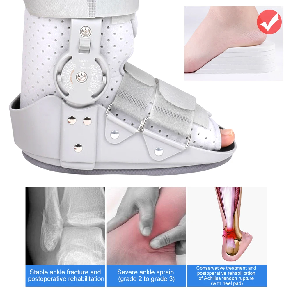 Walker Brace ROM Air Walking Fracture Boot with Air Pump Brace for Stabilizer Injured Foot Ankle Sprain Broken Toe Post Surgery