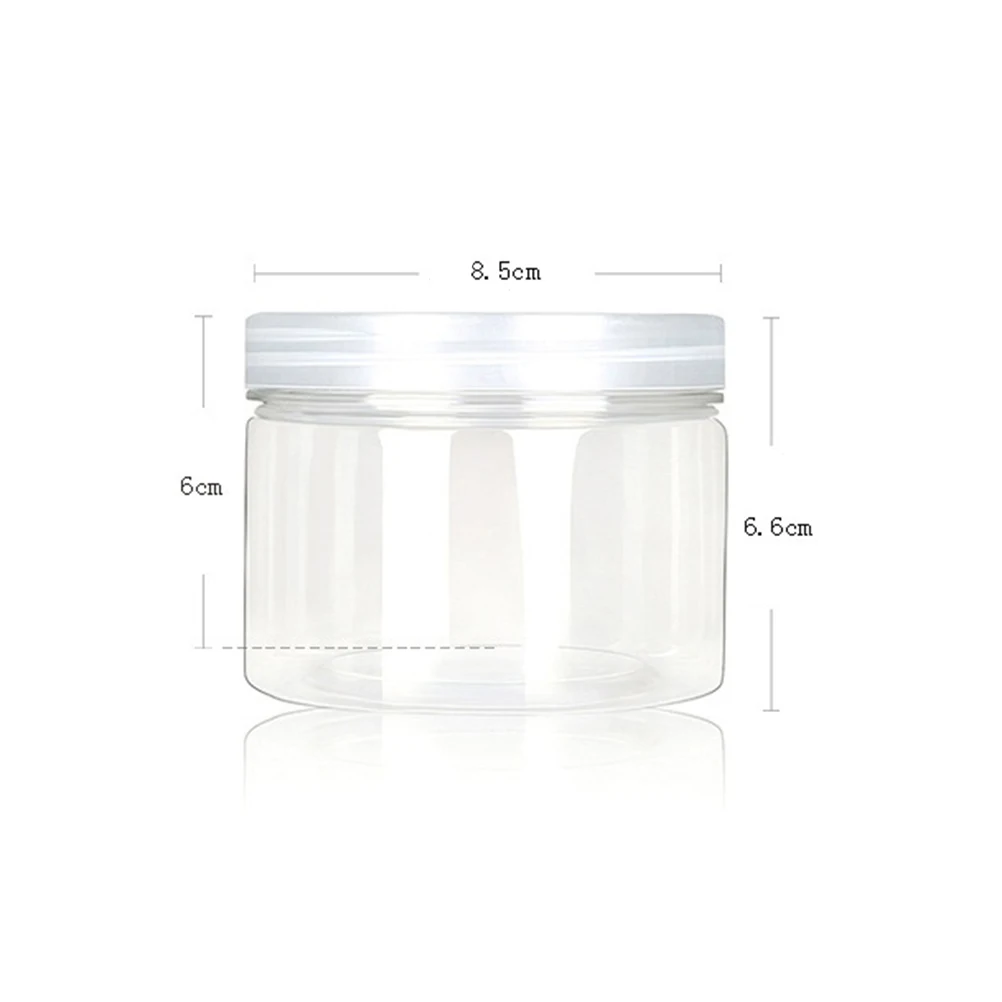 

5pcs Food Storage Jars 290Ml Bpa-Free Pet Plastic Clear Containers Lids White Screw Top Jars For Diy Clay Ingredients Crafts