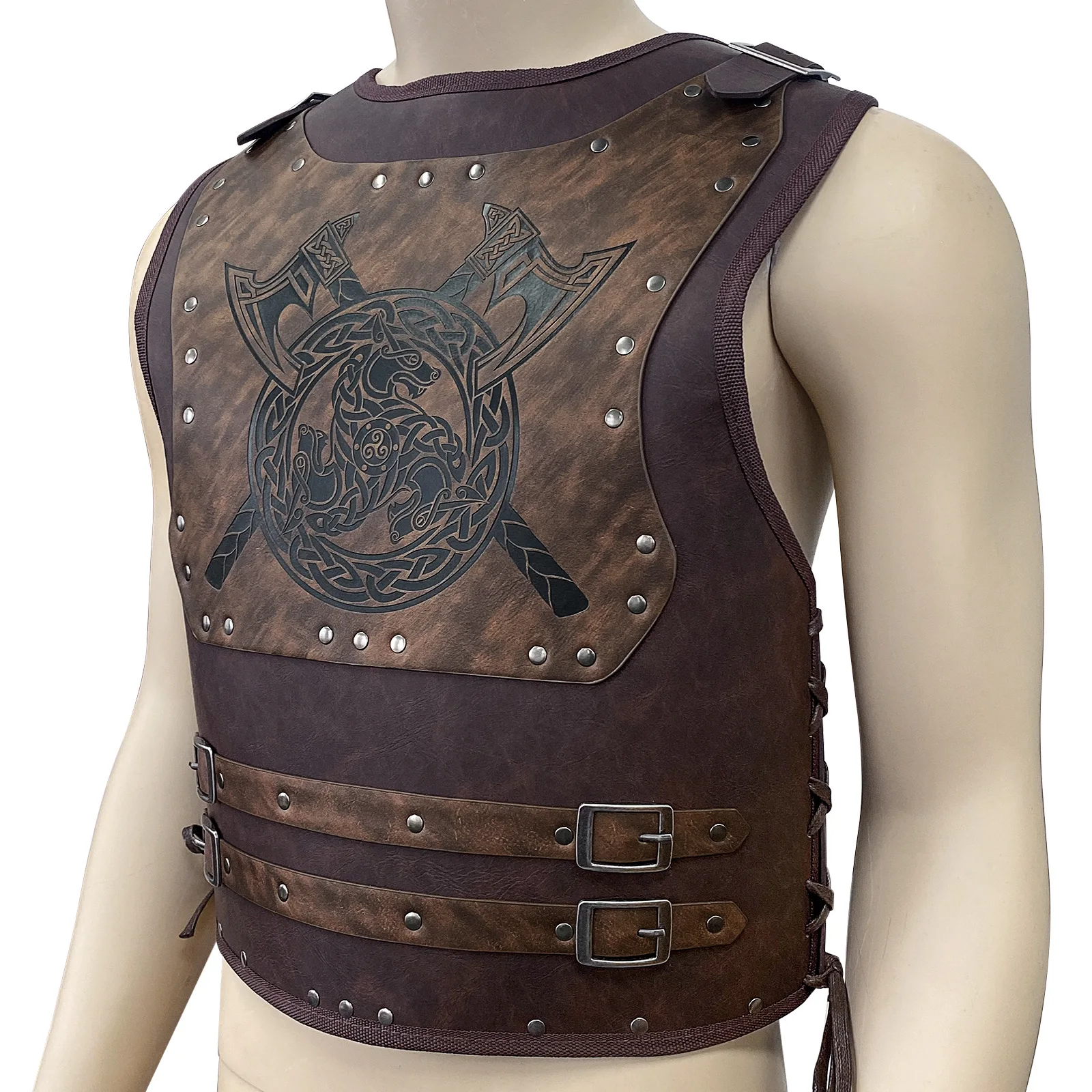 

Medieval Knight Gladiator Cuirass PU Body Shoulder Armor Viking Warrior Cosplay Costume Steampunk Belt Pauldrons Breastplate Set