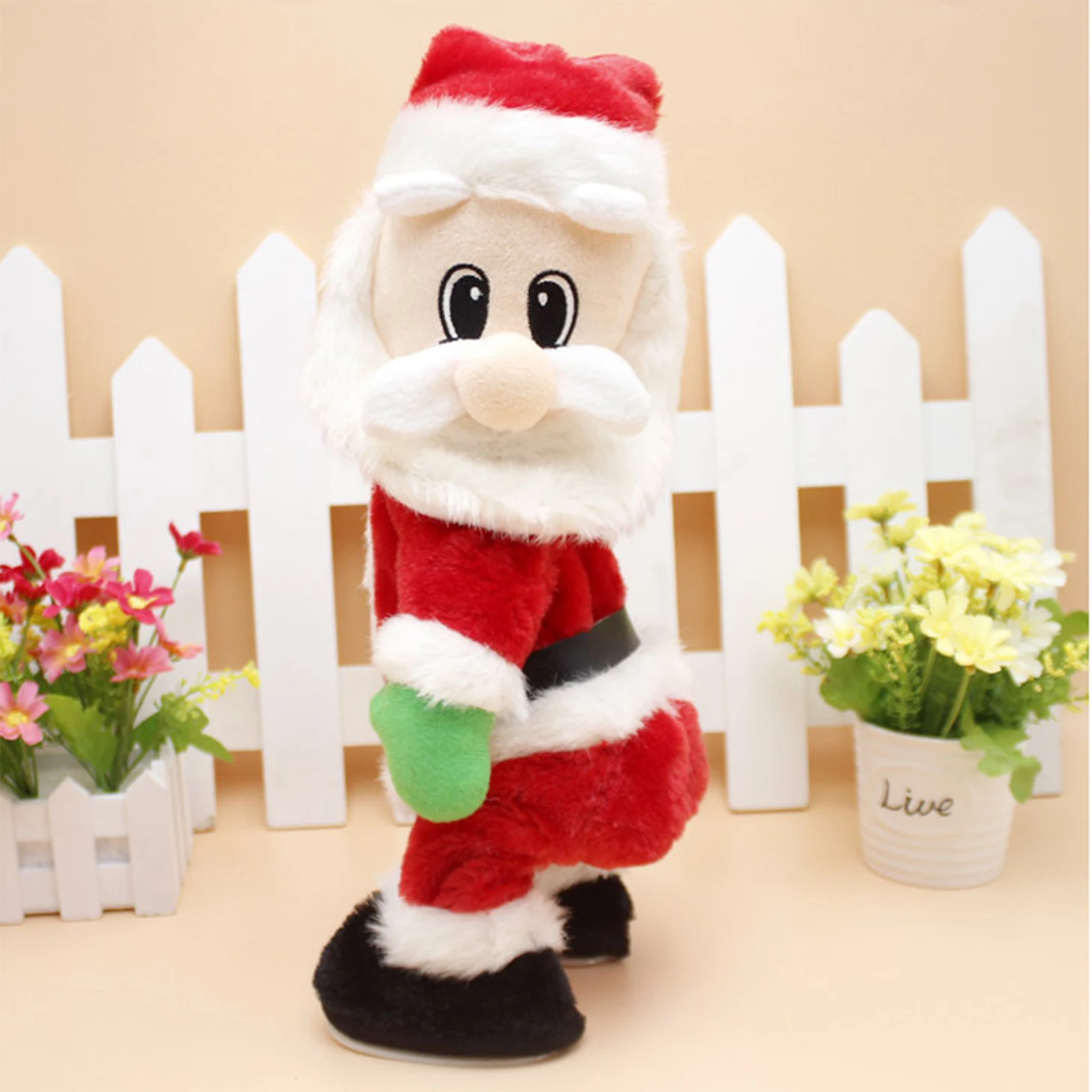 Dancing Santa Claus Musical Electric Twerk Singing Dancing Santa Clause Hip Shake Figure Twisted Hip Toys Electric Toys(English)