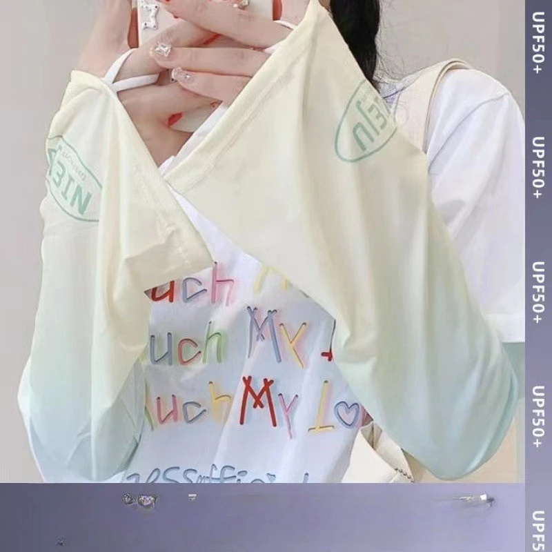 

Gradient Color Loose Trendy Summer Ice Sleeve UV Protection Arm Sleeve for Driving Women with Breathable Thin Design