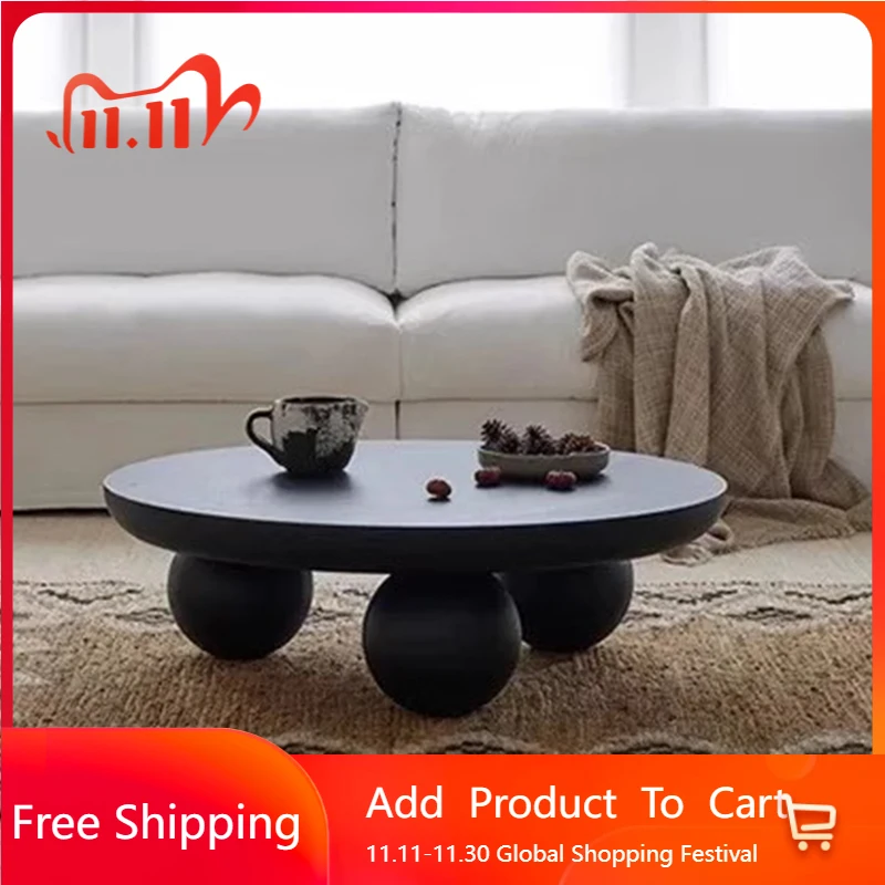 

Modern Wood Coffee Table Minimalist Round Cute Space Saving Moving Coffee Table Unique Simple Mesas Bajas Living Room Furniture