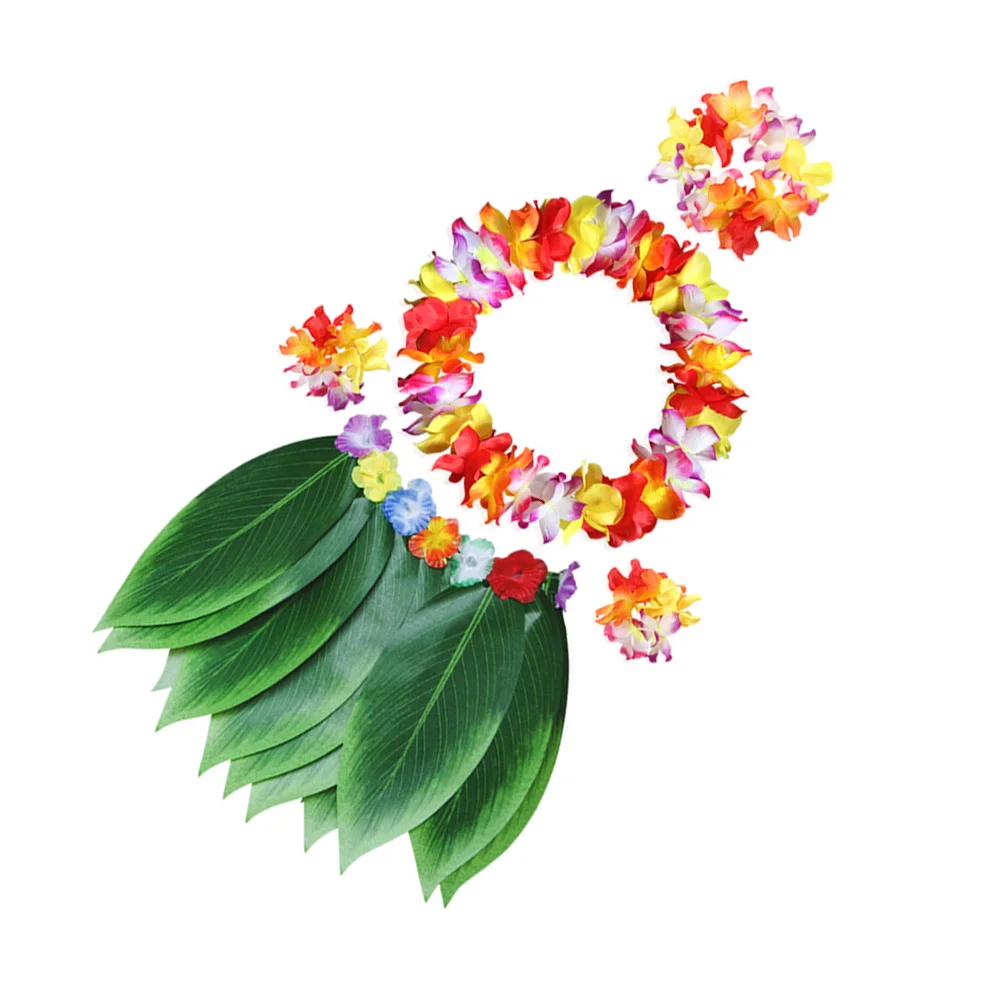 

Luau Party Decorations Halloween Leaf Skirt Hawaiian Garland Necklace Children Simulated