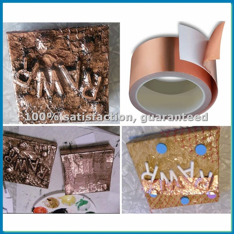 

Медная фольгированная лента 70 мм x 20 м для экранирования, с проводящим клеем, для электромонтажных работ, лента-барьер от улиток, для гитар - ABWY