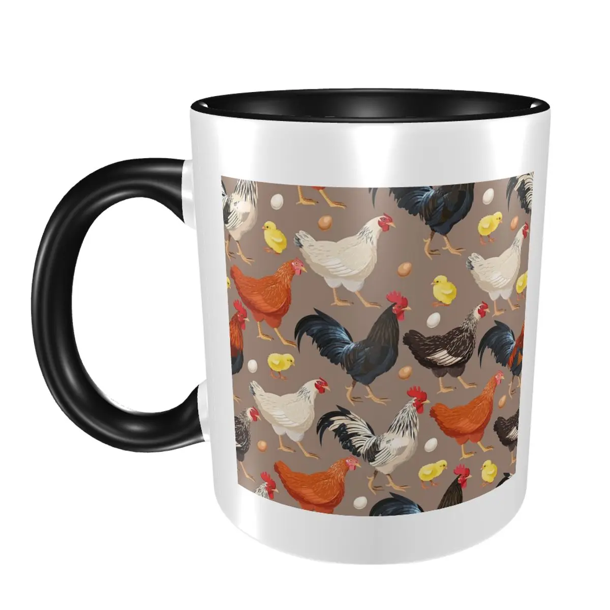 Chicken Rooster Colorfull Pattern Mug Funny Ceramic Coffee Cups Tea Mugs Milk Cup Drinkware Gifts for Friends