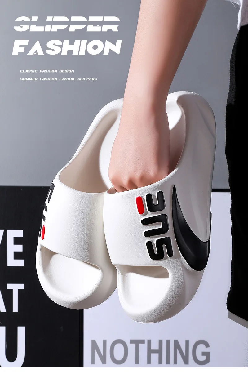 Sommer-Slipper für Herren – Neue rutschfeste Hausschuhe mit dicken Sohlen für Innen- und Außenbekleidung, Zuhause, Badezimmer und Sport – Detail 8