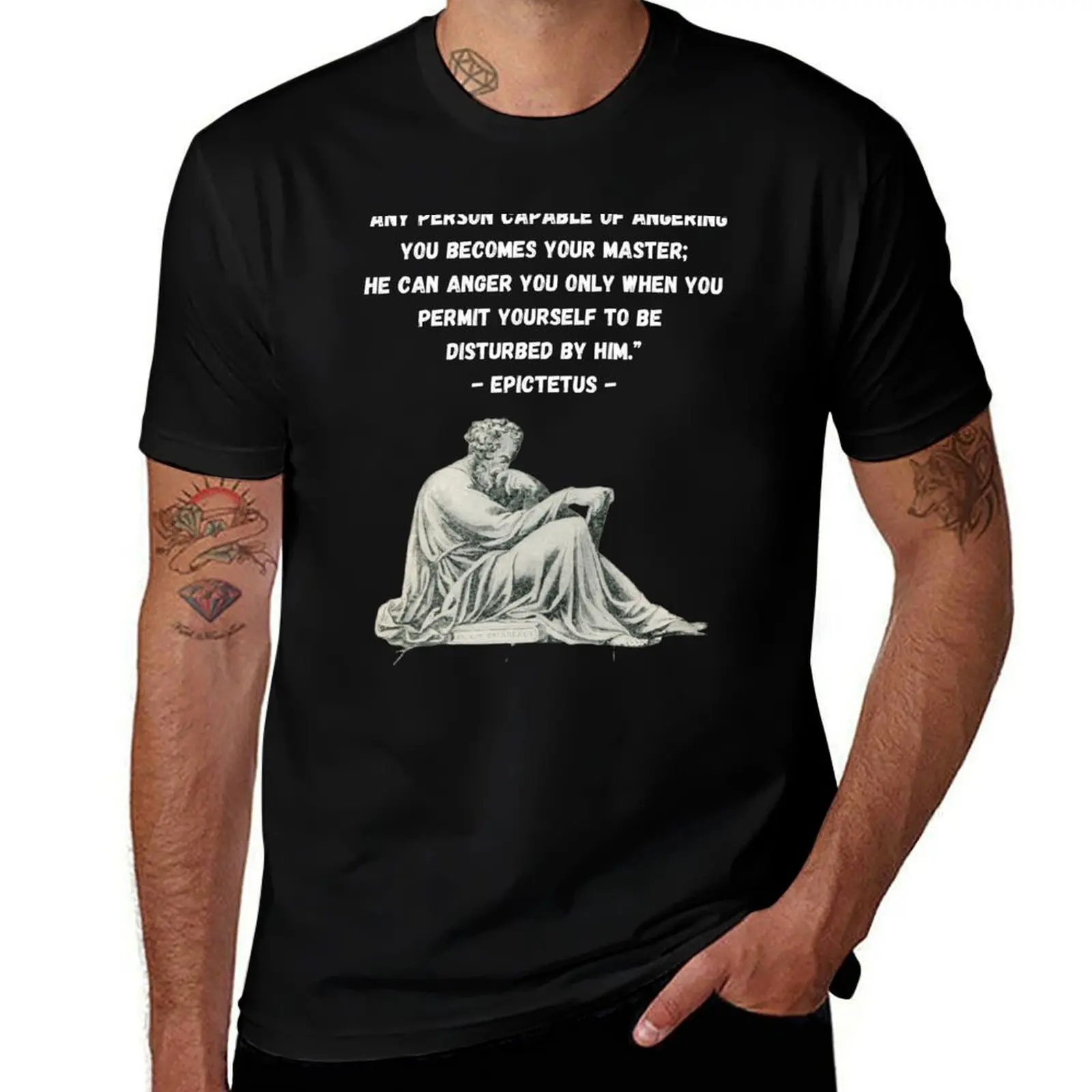 

Epictetus Any Person Who Angers You Becomes Your Master Stoic Wisdom T-Shirt quick-drying mens designer clothes