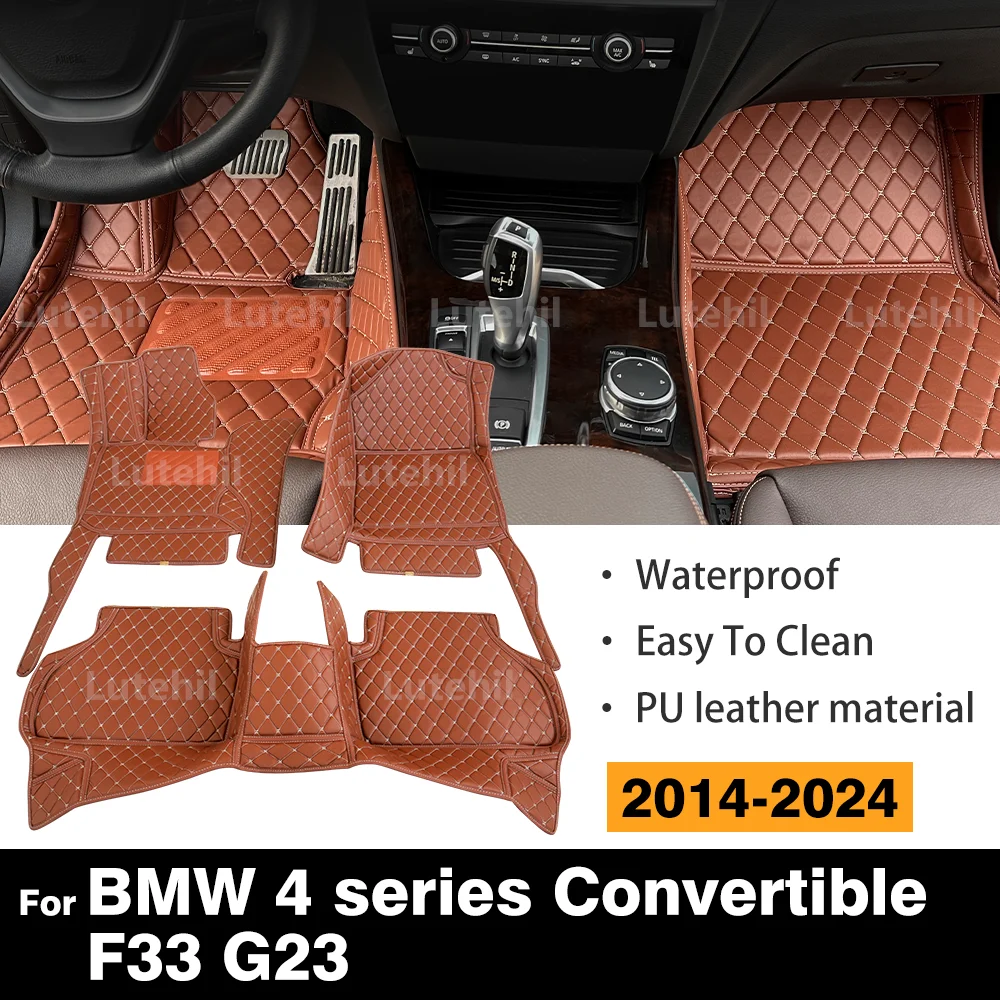 

LUTEHIL For BMW 4 series Convertible F33 G23 2014-2024 Custom Car Floor Mat Automobile Carpet Cover Interior Accessories