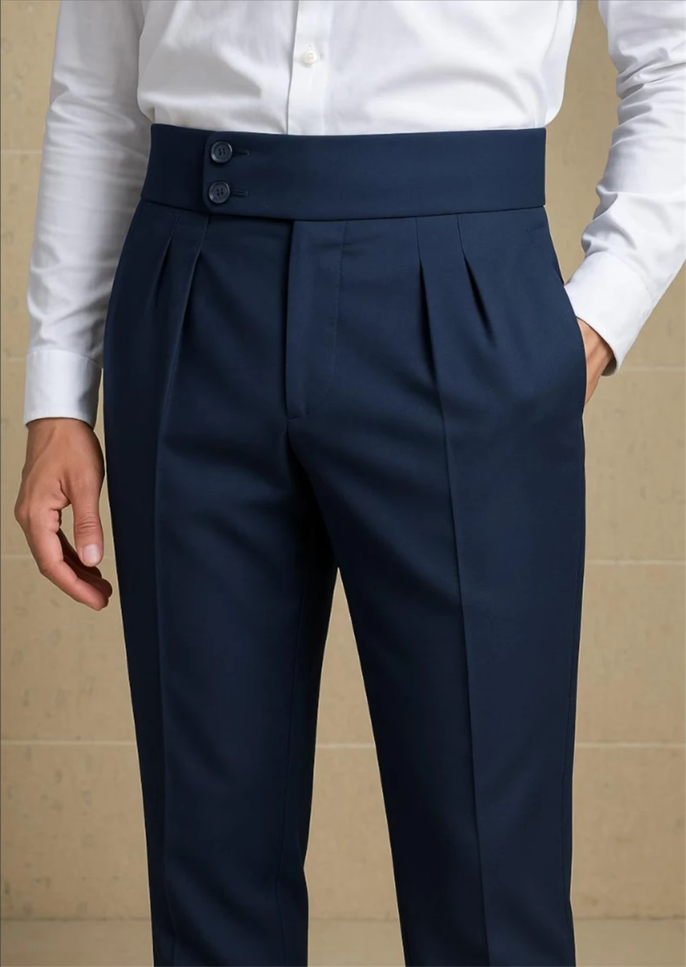 

Мужские плиссированные брюки темно-синего цвета с высокой талией, брюки в стиле гуркха, формальные брюки с двойной застежкой на пуговицах, свадебные брюки для мужчин
