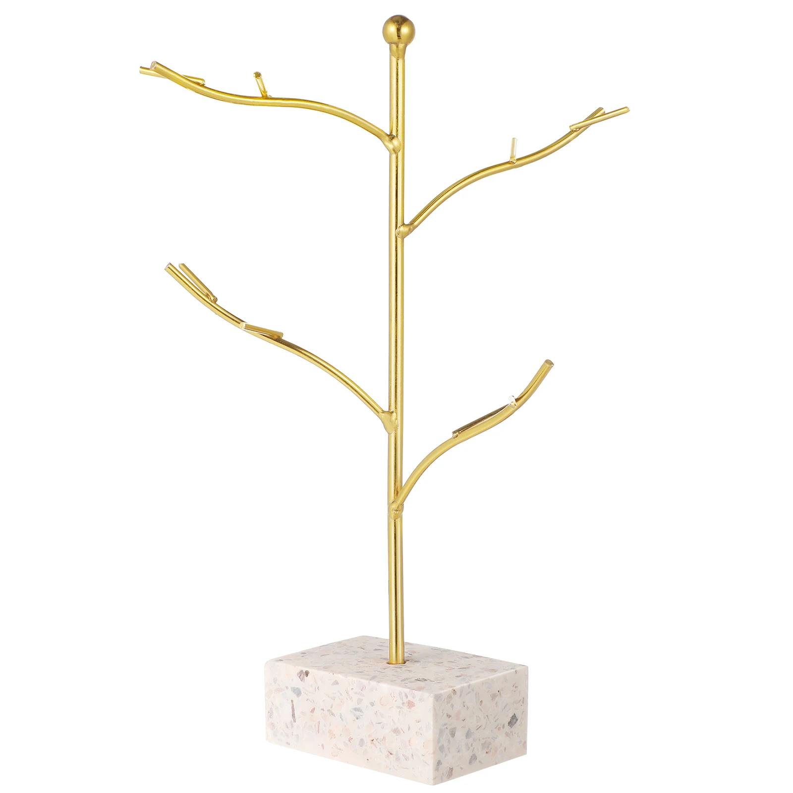 

Premium Alloy Resin Jewelry Display Rack Hanging Organizer Earring Necklace Bracelet Holder Tree Shape Decorative Stand For Home