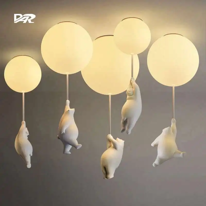 

Bedroom Pendant Lights Children'S Room Nursery Cartoon Bear Hanging Lamps For Ceiling Living Room
