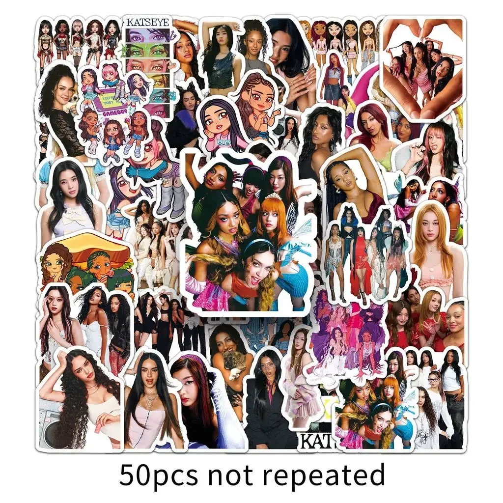 50Pcs KATSEYE Girl Group Stickers Sophia Laforteza Merch Waterproof Decals for Phone Case Stationery Decor Papery Pop Store