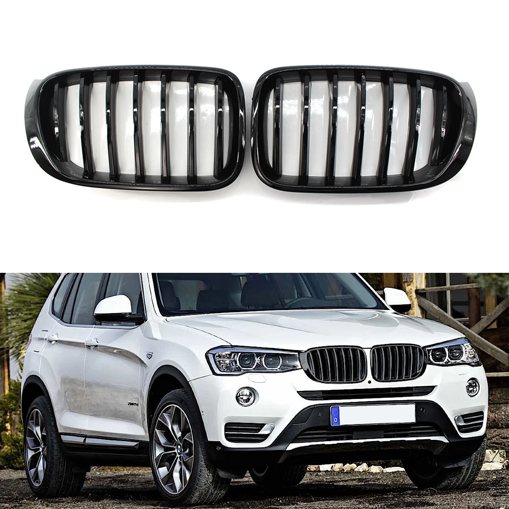 High Quality Glossy Black Front Grille Car Slat Grille for BMW X3 F25 X4 F26 2014-2016 Front Grill Grilles Kidney Grill