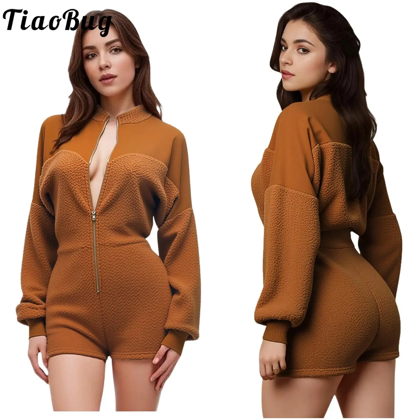 

Женский модный флисовый лоскутный комбинезон, Клубная одежда, Rave Party, с длинными рукавами и молнией спереди, шорты для мальчиков, боди для покупок, выход