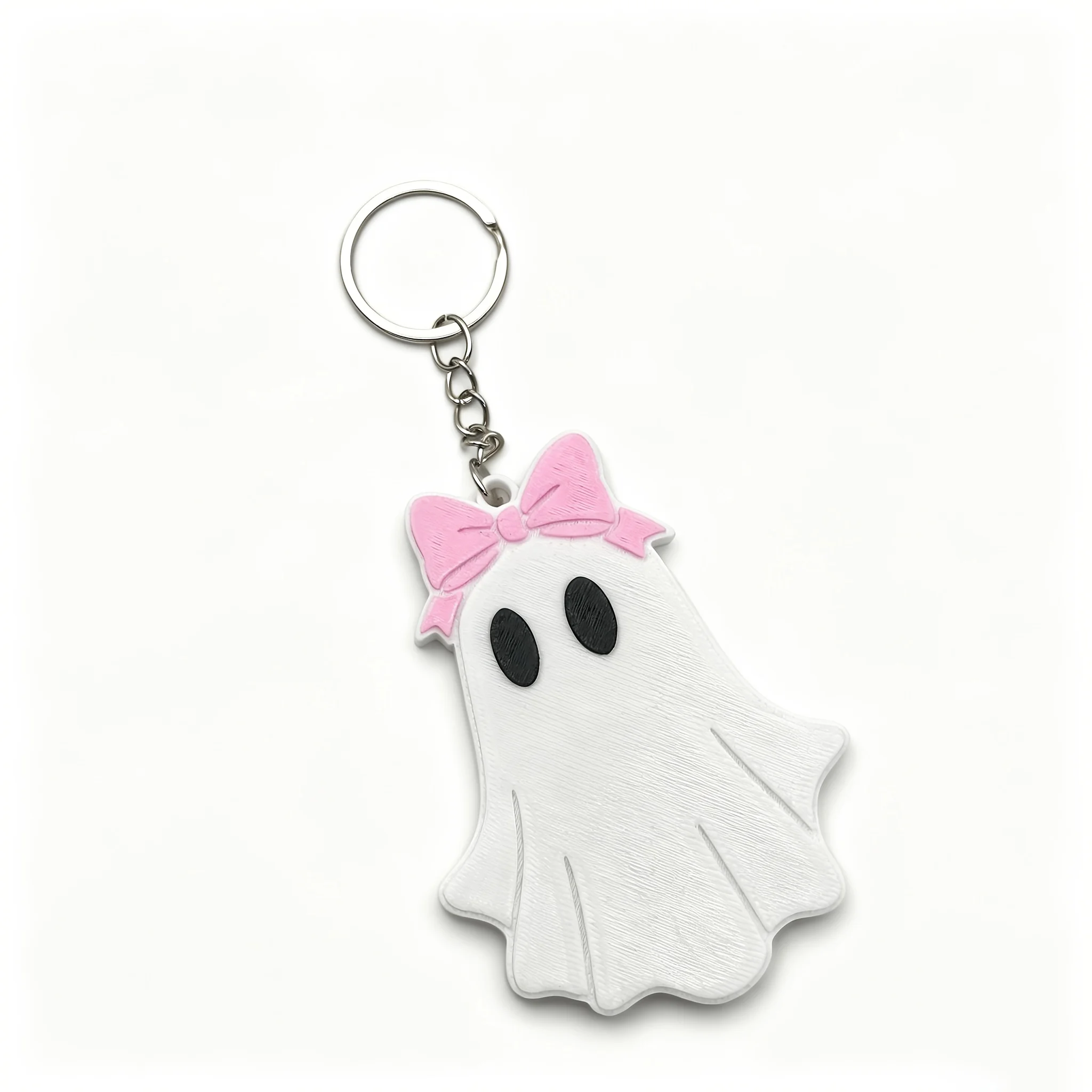 Cute Pink Bowknot Ghost Can Opener, Keychain, Portable Mini Soda Can Opener, Cute Halloween Decoration Gift, Can Opener for Women and Girls, Travel Outdoor Camping Small Drinkware Opener, Key Ring Accessory