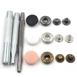 50 sets s-spring pression buttons(3 optional nylon cap) with DIY manual punch installation tool,used for drilling, hammer stick