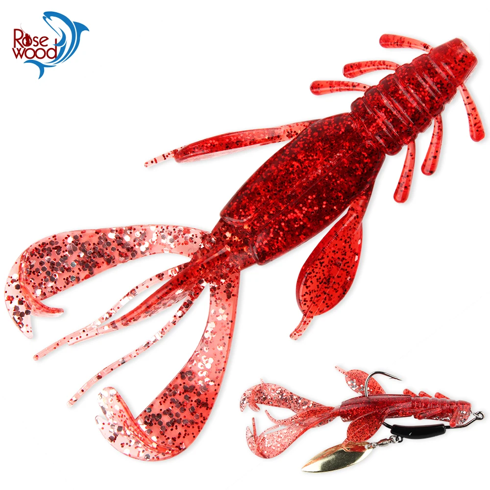 Rosewood Shrimp Soft Lure 10cm Creature Artificial Fishing Bait Wobblers Swimbait Silicone Bass Perch Craws Fishing Tackle