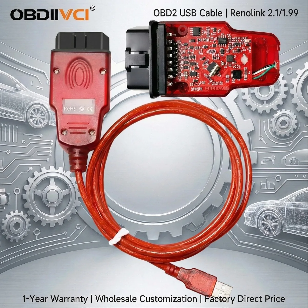 For Renault  New Renolink V2.1 OBD2 Car Diagnostic Interface v1.99 Car Air`bag Reset Tools Auto ECM UCH Key ECU Programmer Tool